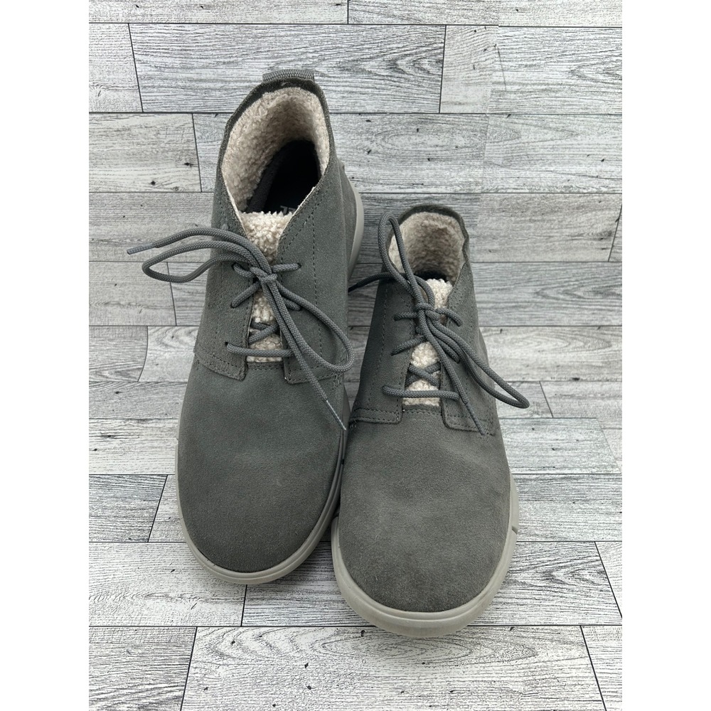 Sorel Kinetic Short Waterproof Grey‎ Suede Faux Fur Boots NL4881-052 Women Sz 9